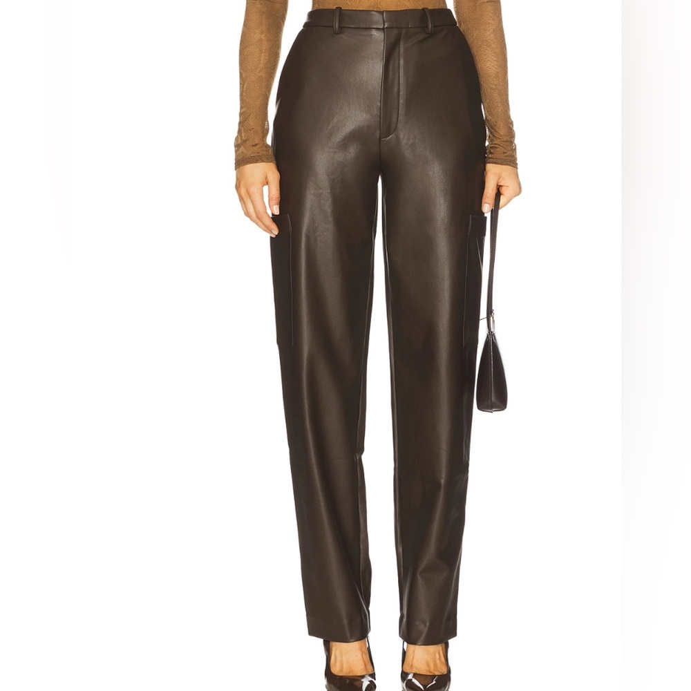NWT La Pointe Faux Leather Pants in Brown Size 6